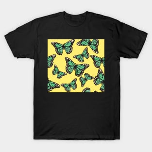 Monarch butterflies with yellow background T-Shirt